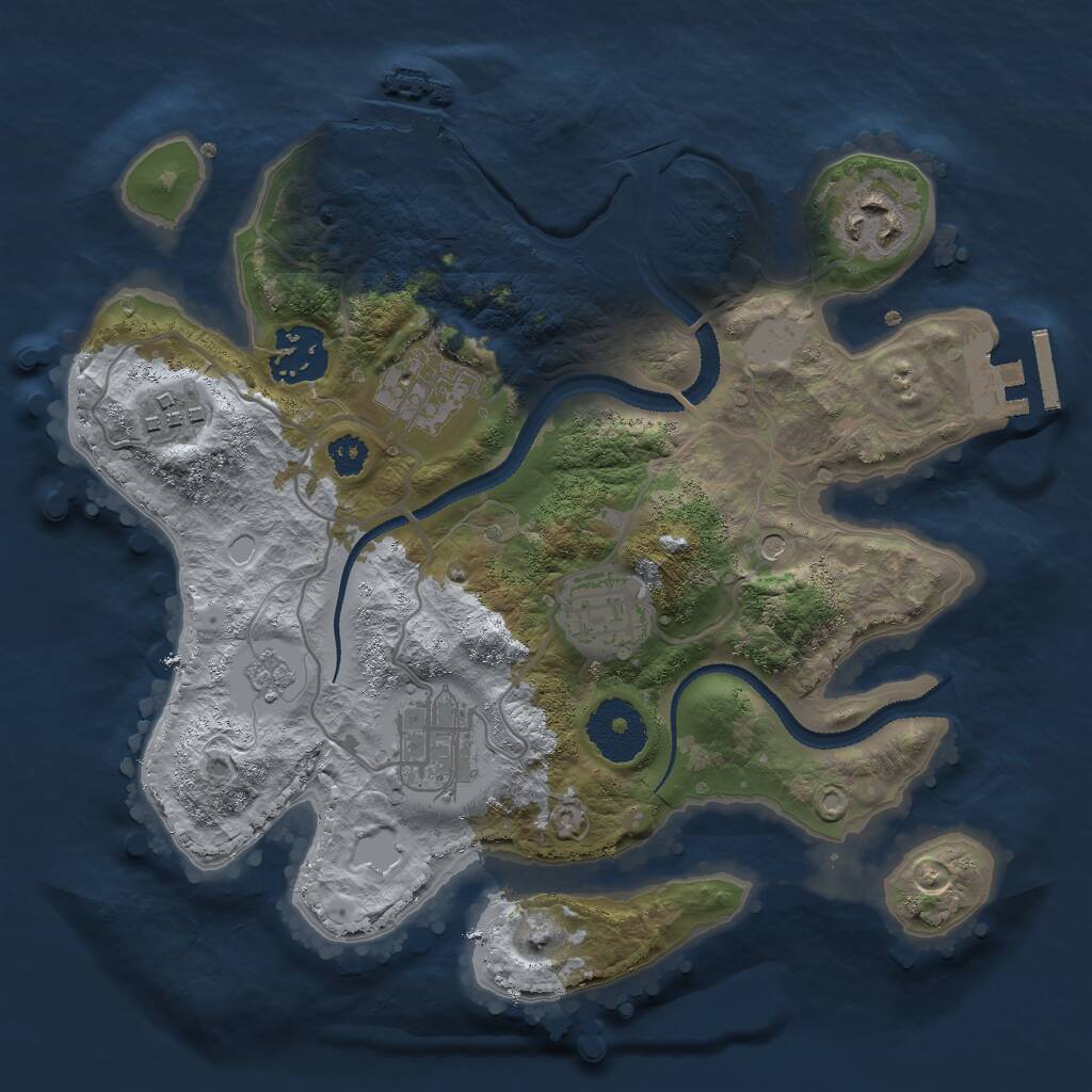 Rust Map: Procedural Map, Size: 2742, Seed: 1506199105, 11 Monuments