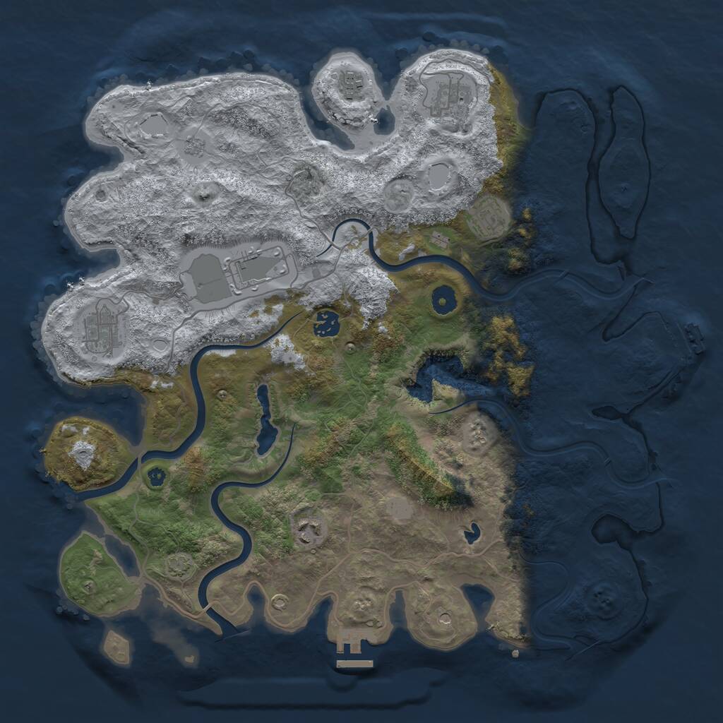 Rust Map: Procedural Map, Size: 4000, Seed: 892518867, 13 Monuments