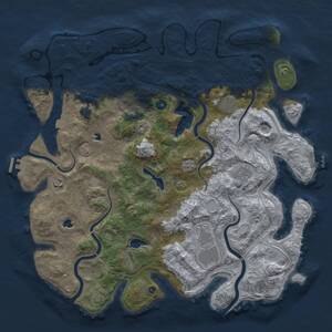 Thumbnail Rust Map: Procedural Map, Size: 4500, Seed: 50446956, 12 Monuments