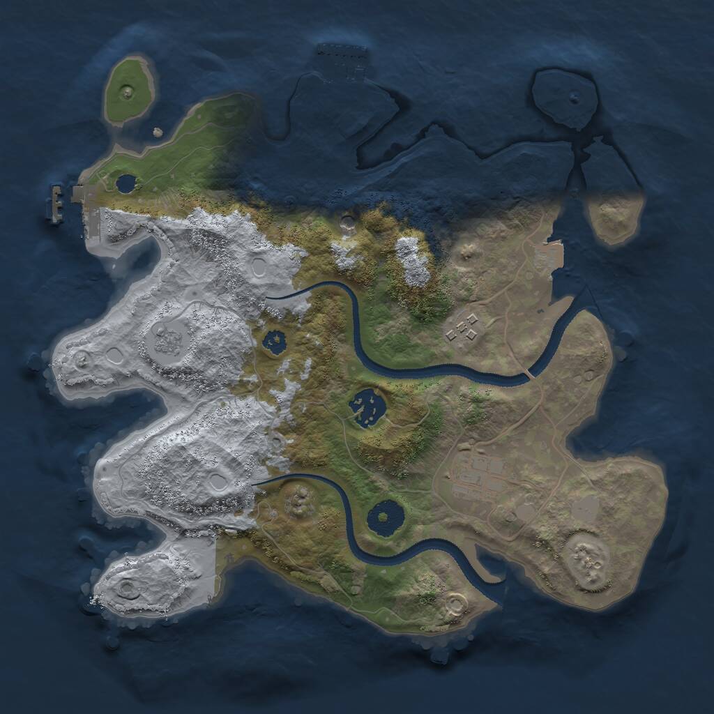 Rust Map: Procedural Map, Size: 3000, Seed: 30813287, 8 Monuments