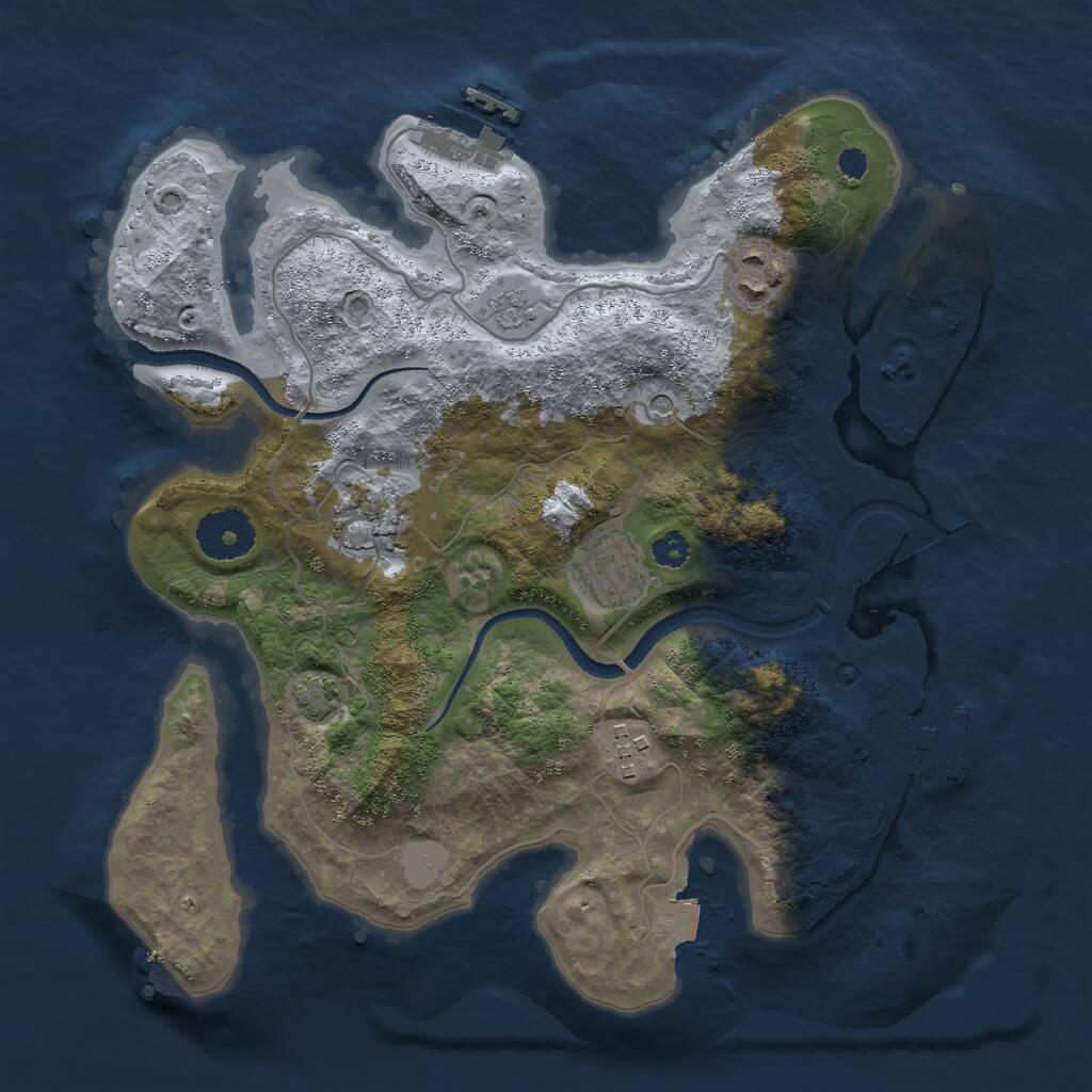 Rust Map: Procedural Map, Size: 3000, Seed: 2061458124, 10 Monuments