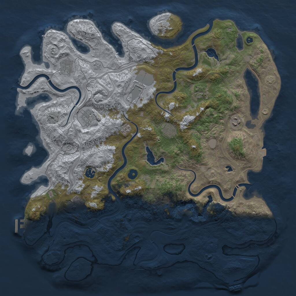 Rust Map: Procedural Map, Size: 4500, Seed: 858854229, 15 Monuments