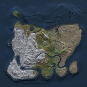 Thumbnail Rust Map: Procedural Map, Size: 3000, Seed: 26771, 9 Monuments