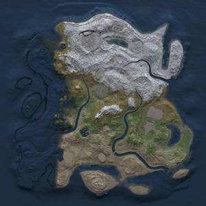 Thumbnail Rust Map: Procedural Map, Size: 3500, Seed: 5000033, 13 Monuments