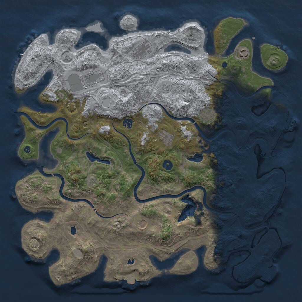 Rust Map: Procedural Map, Size: 4500, Seed: 68299496, 14 Monuments