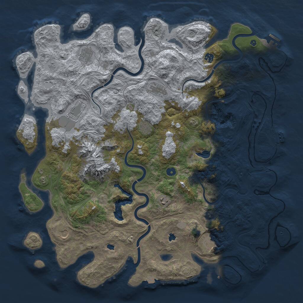 Rust Map: Procedural Map, Size: 5000, Seed: 187718, 15 Monuments