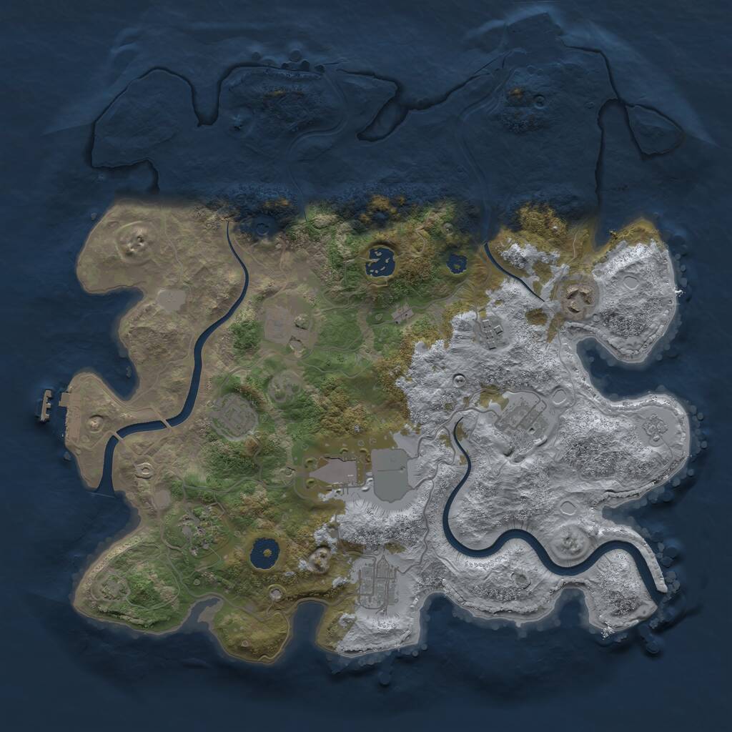 Rust Map: Procedural Map, Size: 3650, Seed: 161645323, 15 Monuments