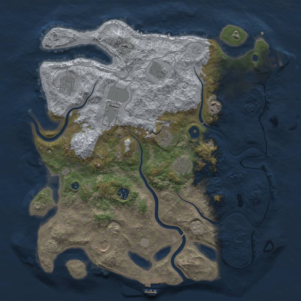 Rust Map: Procedural Map, Size: 3900, Seed: 12057962, 15 Monuments