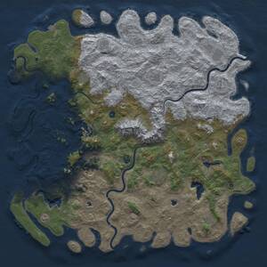 Thumbnail Rust Map: Procedural Map, Size: 6000, Seed: 583086089, 17 Monuments