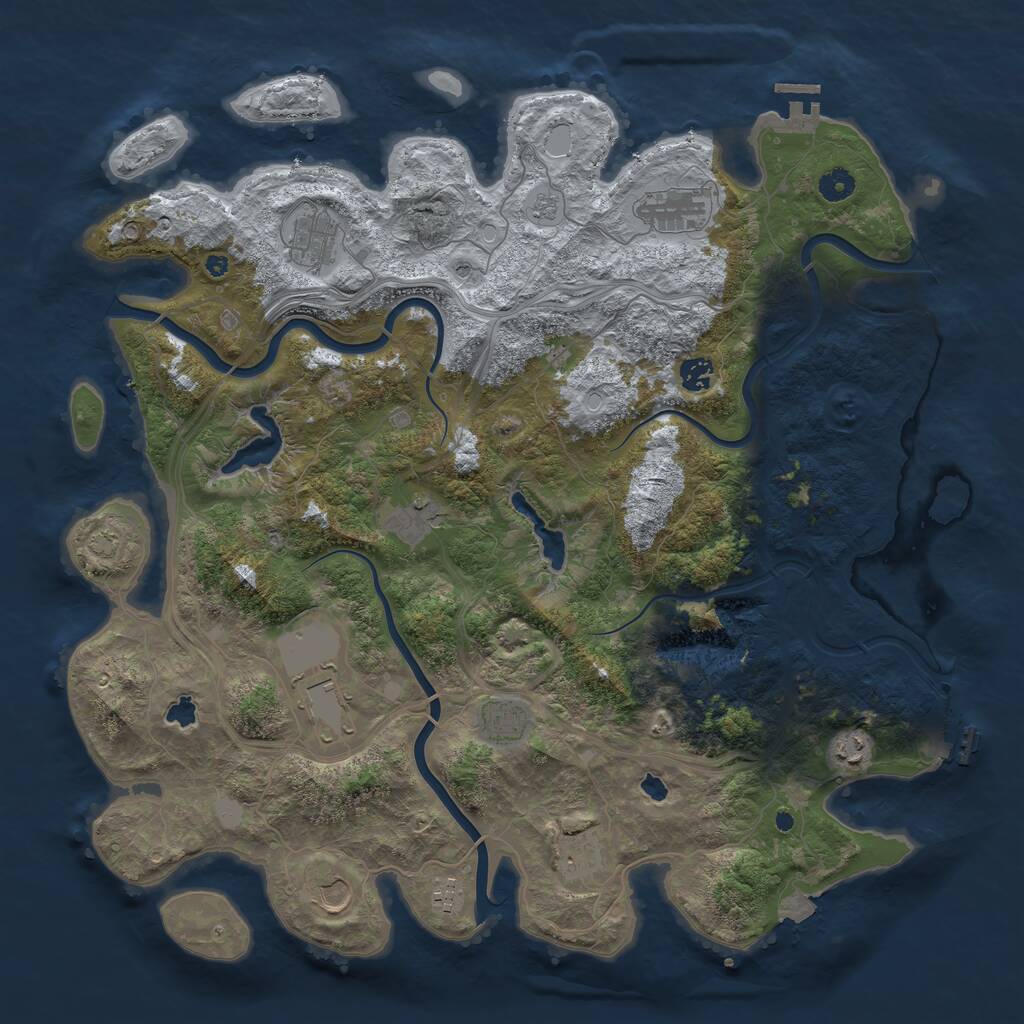 Rust Map: Procedural Map, Size: 4500, Seed: 324326725, 16 Monuments