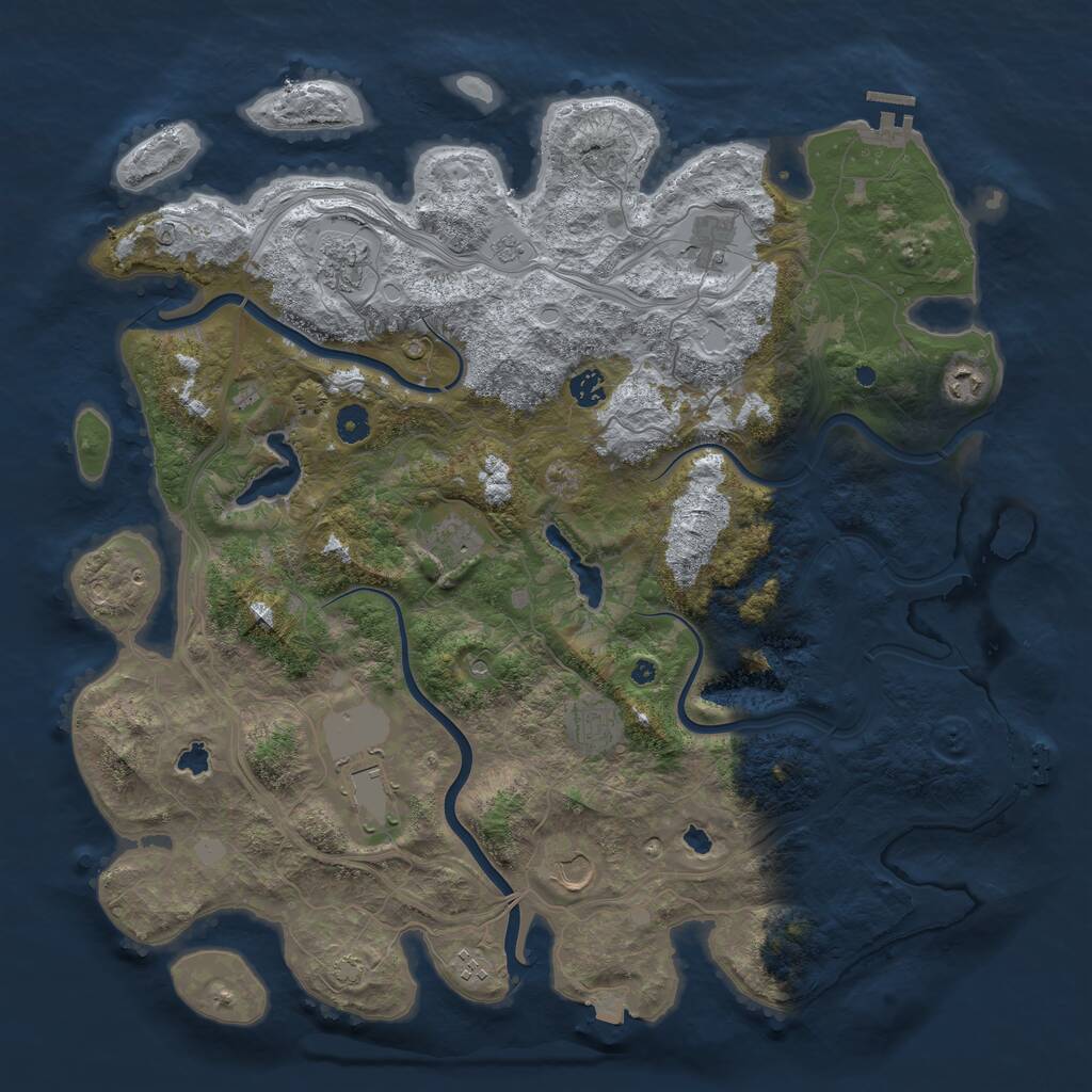 Rust Map: Procedural Map, Size: 4500, Seed: 324326725, 15 Monuments