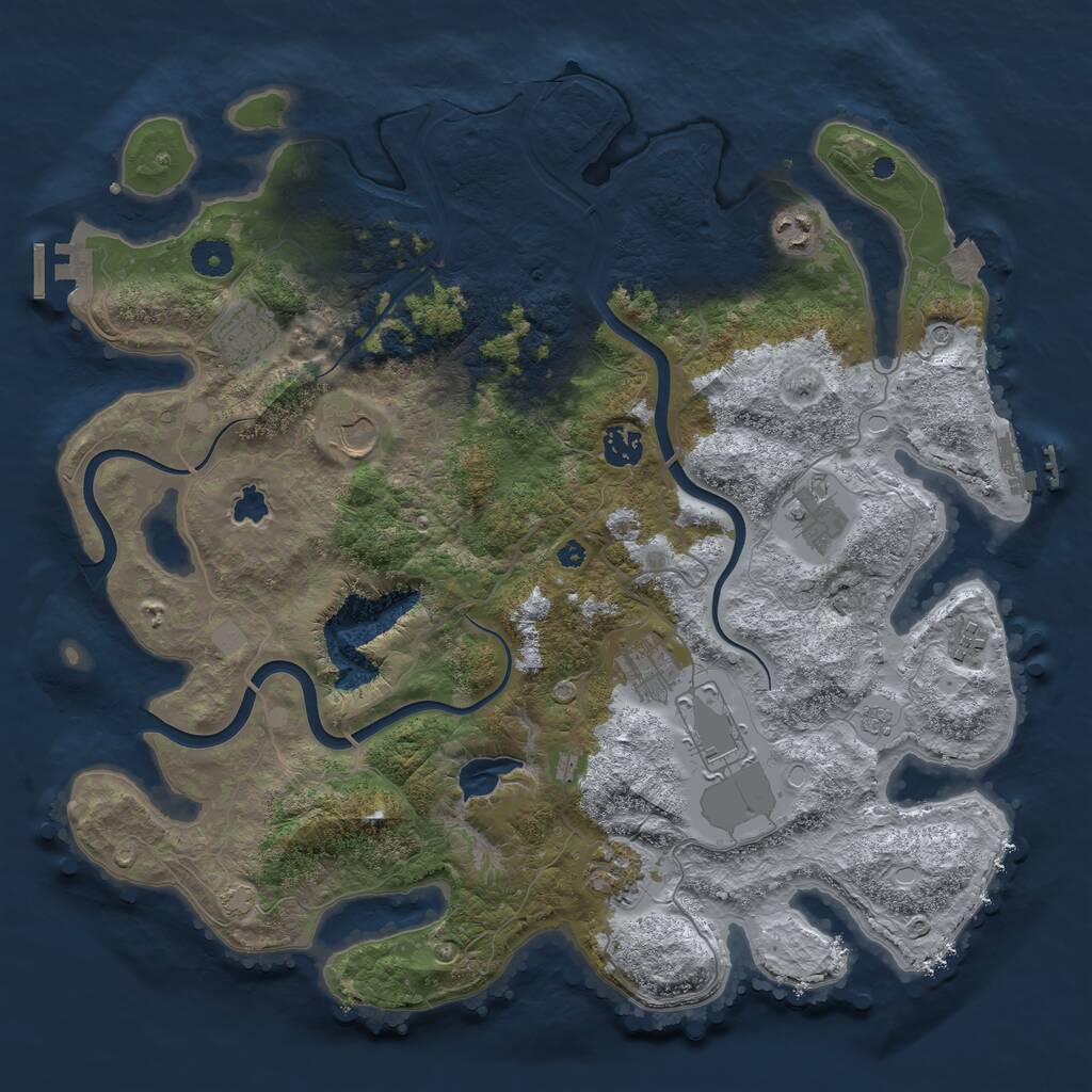 Rust Map: Procedural Map, Size: 4000, Seed: 1145896, 15 Monuments