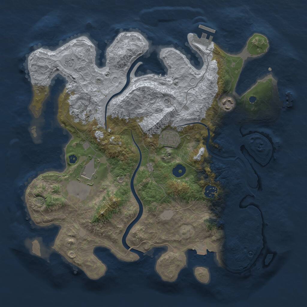 Rust Map: Procedural Map, Size: 3579, Seed: 1234, 11 Monuments