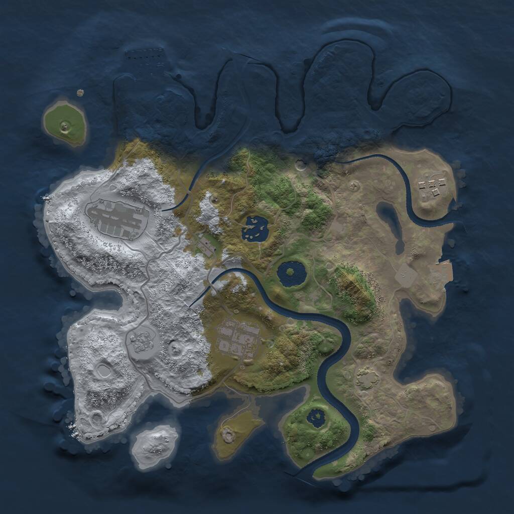 Rust Map: Procedural Map, Size: 2800, Seed: 12698937, 9 Monuments