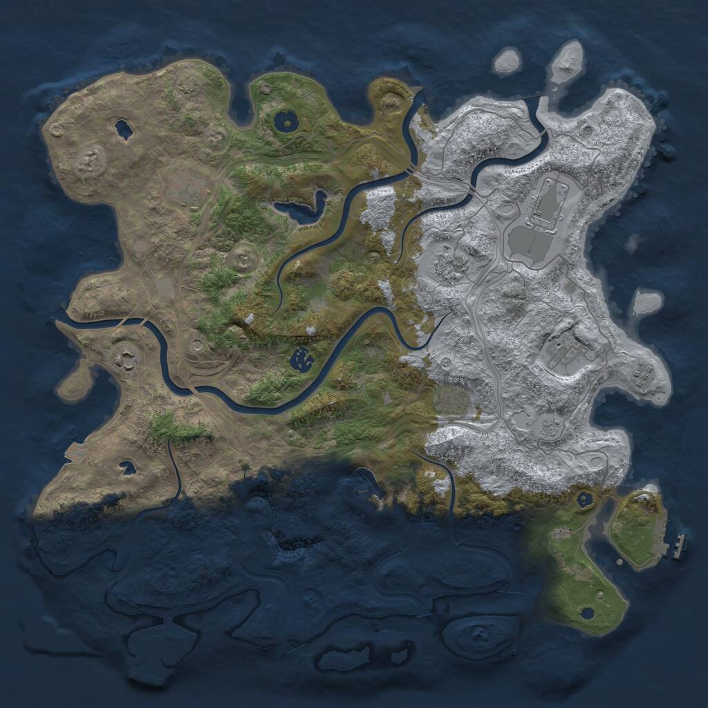 Rust Map: Procedural Map, Size: 4500, Seed: 113299455, 14 Monuments