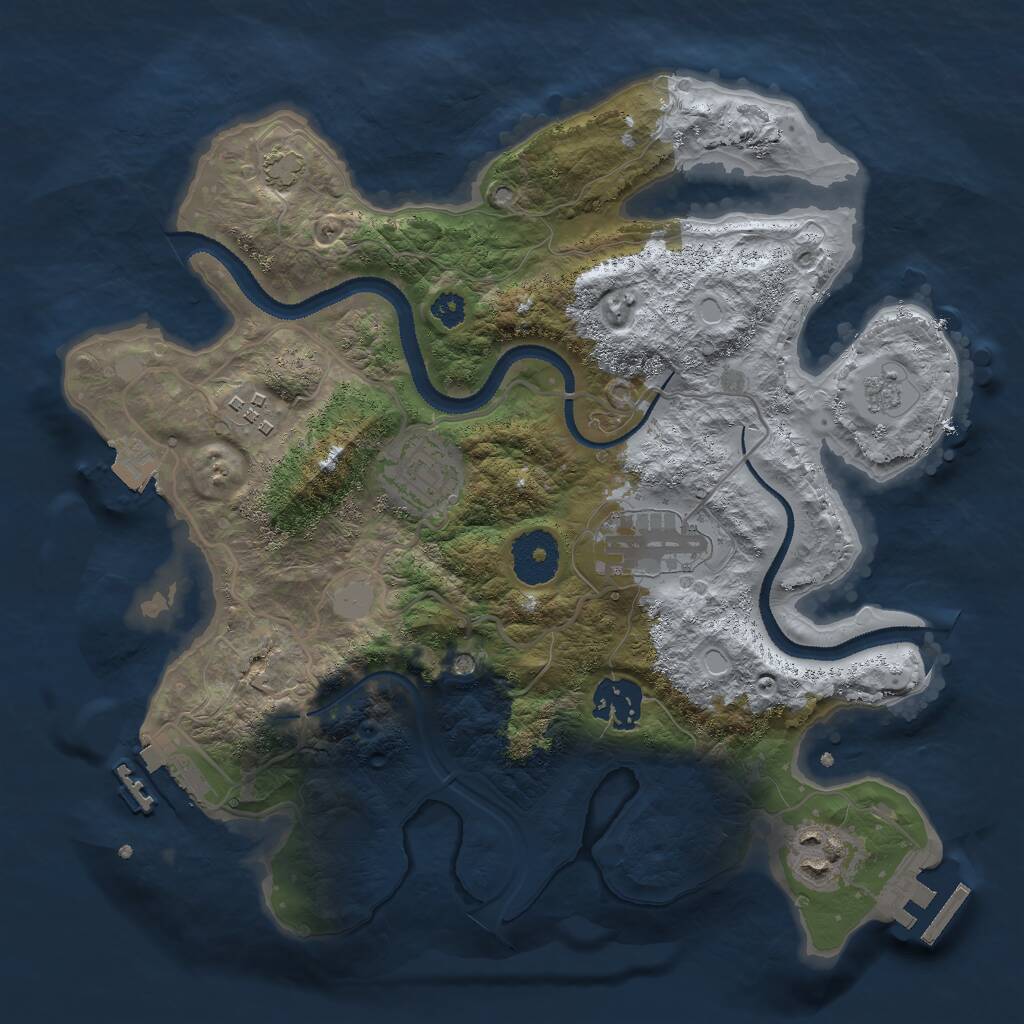Rust Map: Procedural Map, Size: 3000, Seed: 671152622, 11 Monuments