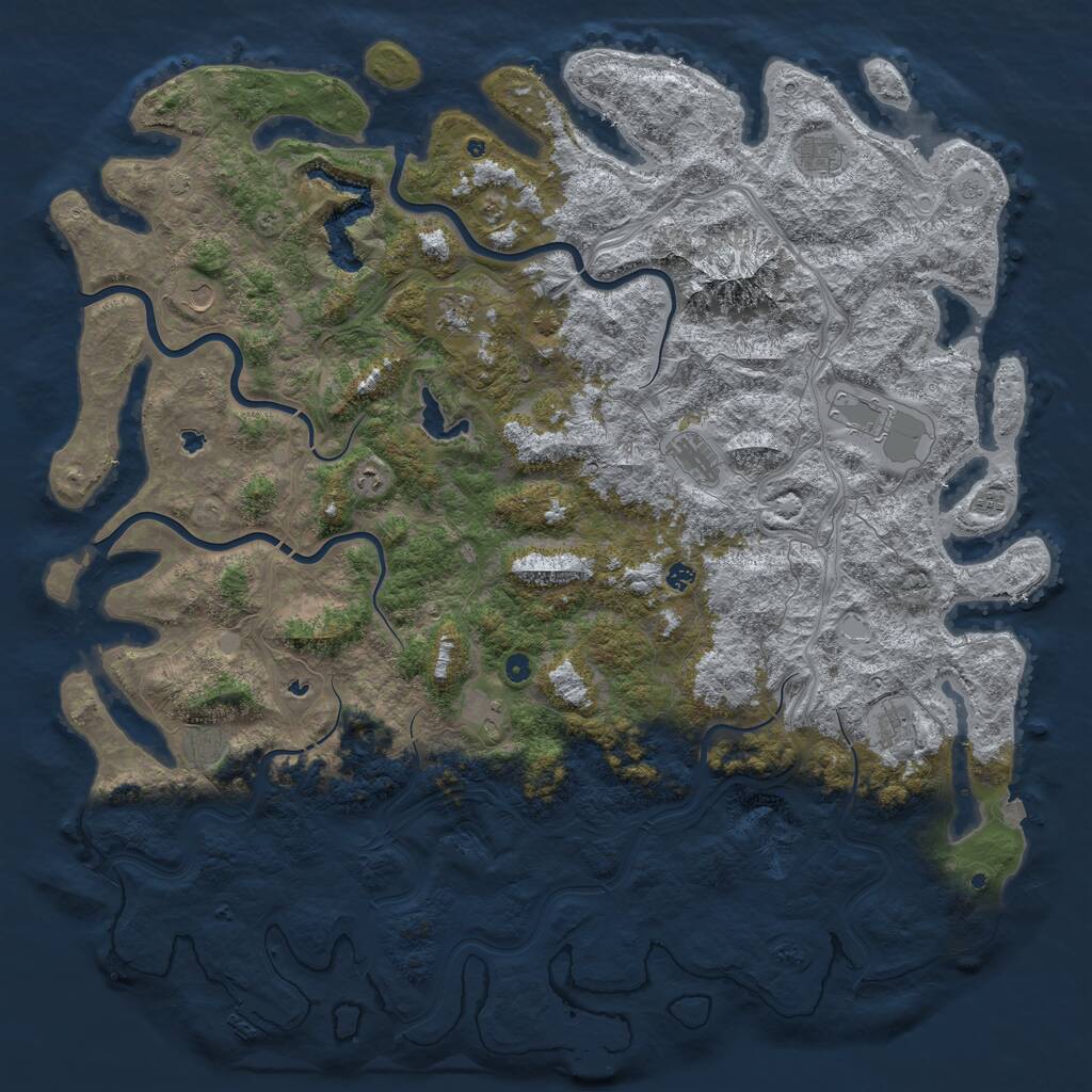 Rust Map: Procedural Map, Size: 6000, Seed: 4567835, 17 Monuments