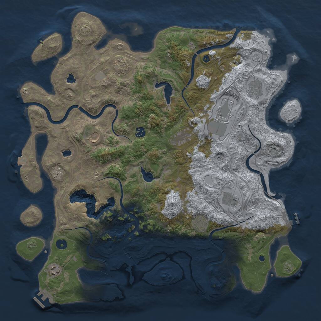 Rust Map: Procedural Map, Size: 4500, Seed: 517712705, 16 Monuments