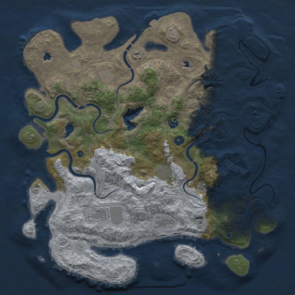 Rust Map: Procedural Map, Size: 4500, Seed: 813416066, 13 Monuments