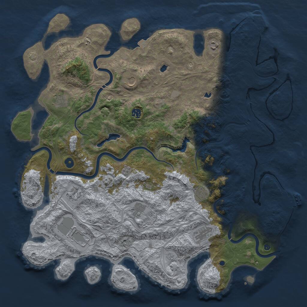 Rust Map: Procedural Map, Size: 4800, Seed: 603060261, 16 Monuments