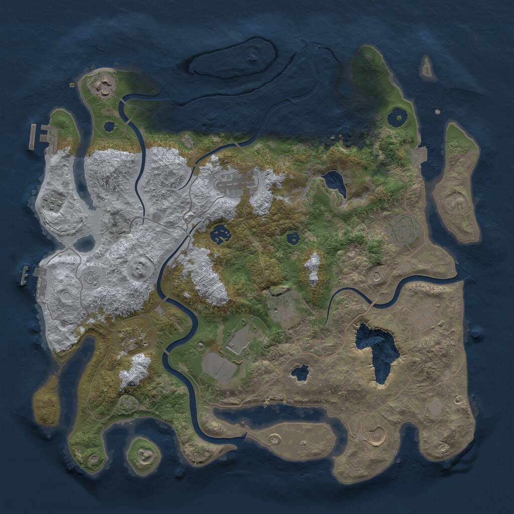 Rust Map: Procedural Map, Size: 4000, Seed: 79361385, 16 Monuments