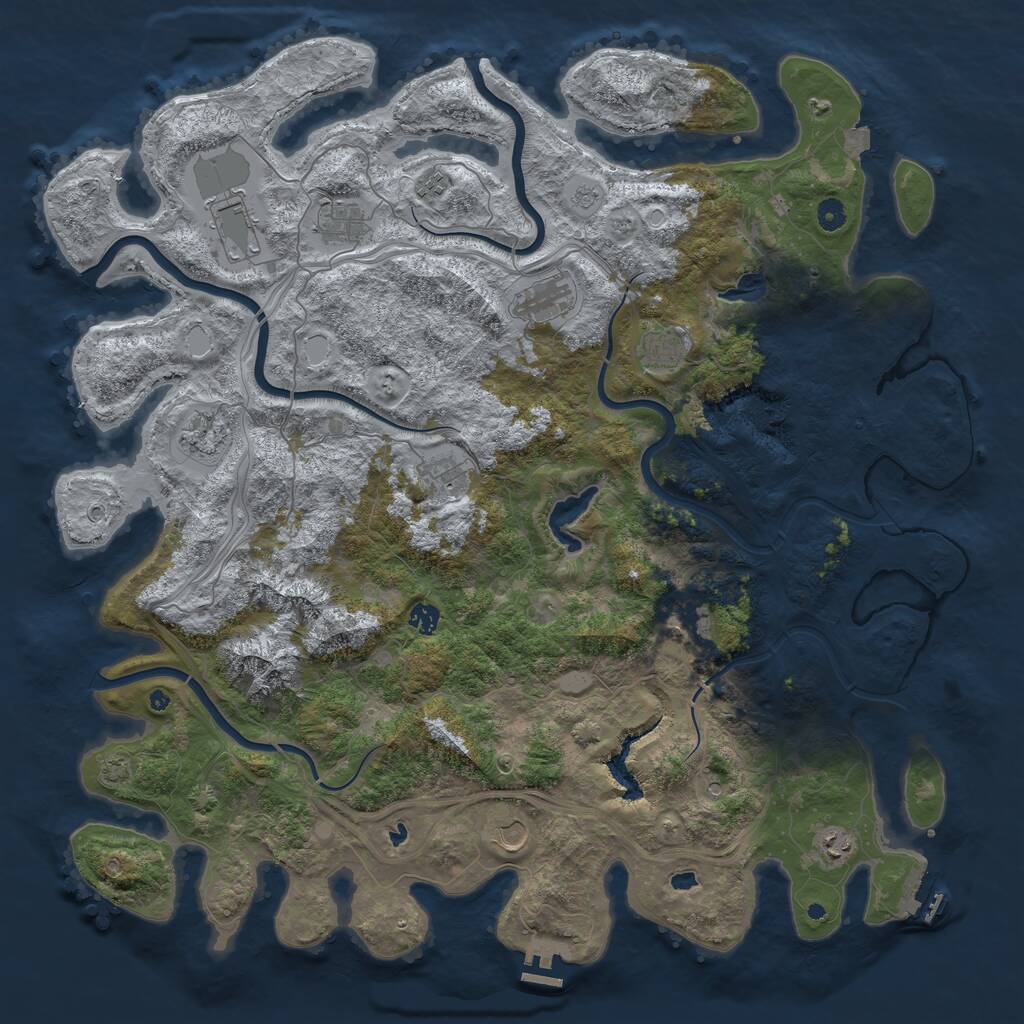 Rust Map: Procedural Map, Size: 5000, Seed: 99164638, 17 Monuments