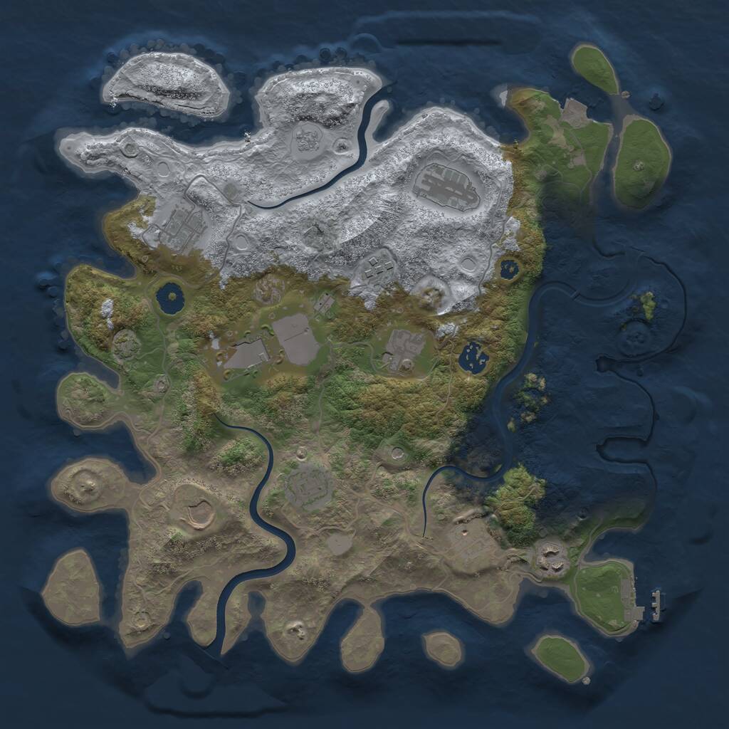 Rust Map: Procedural Map, Size: 3750, Seed: 1235625220, 15 Monuments