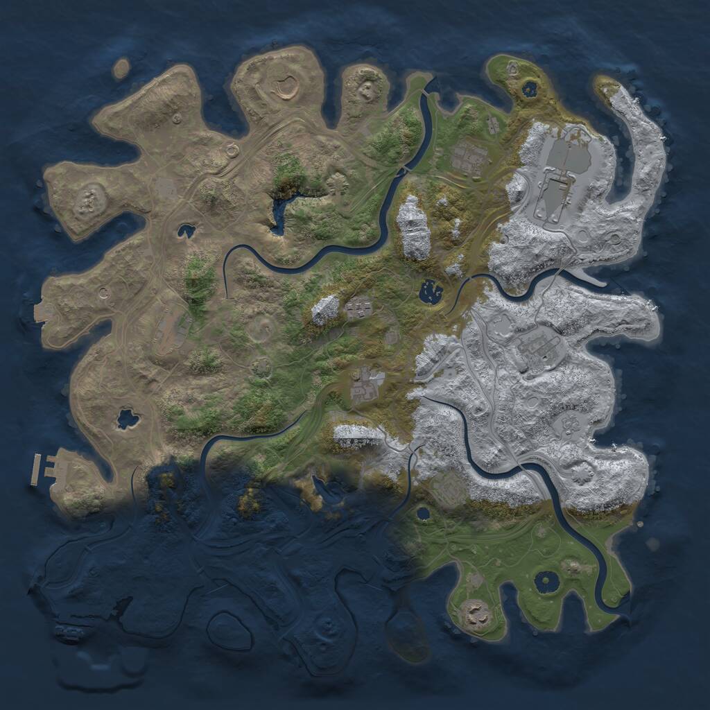 Rust Map: Procedural Map, Size: 4500, Seed: 1569317119, 16 Monuments