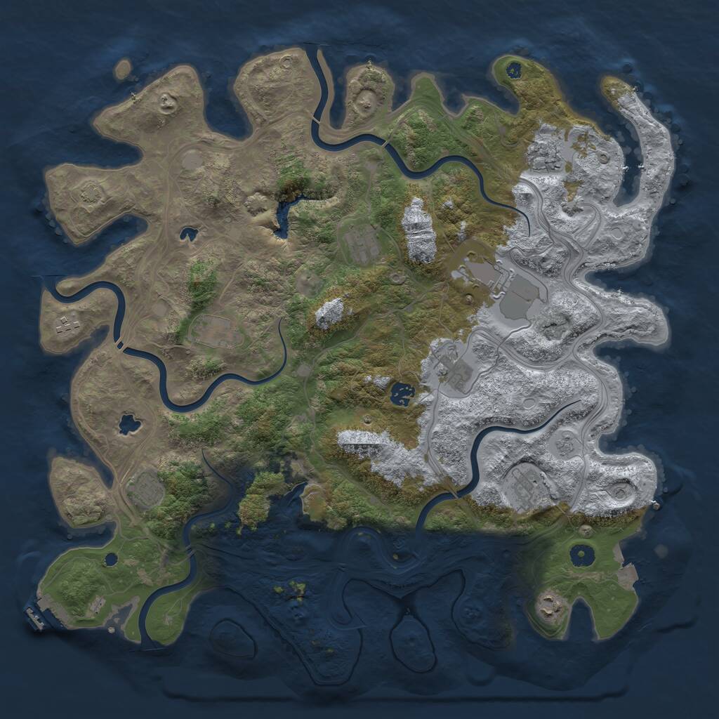 Rust Map: Procedural Map, Size: 4500, Seed: 1569317119, 15 Monuments