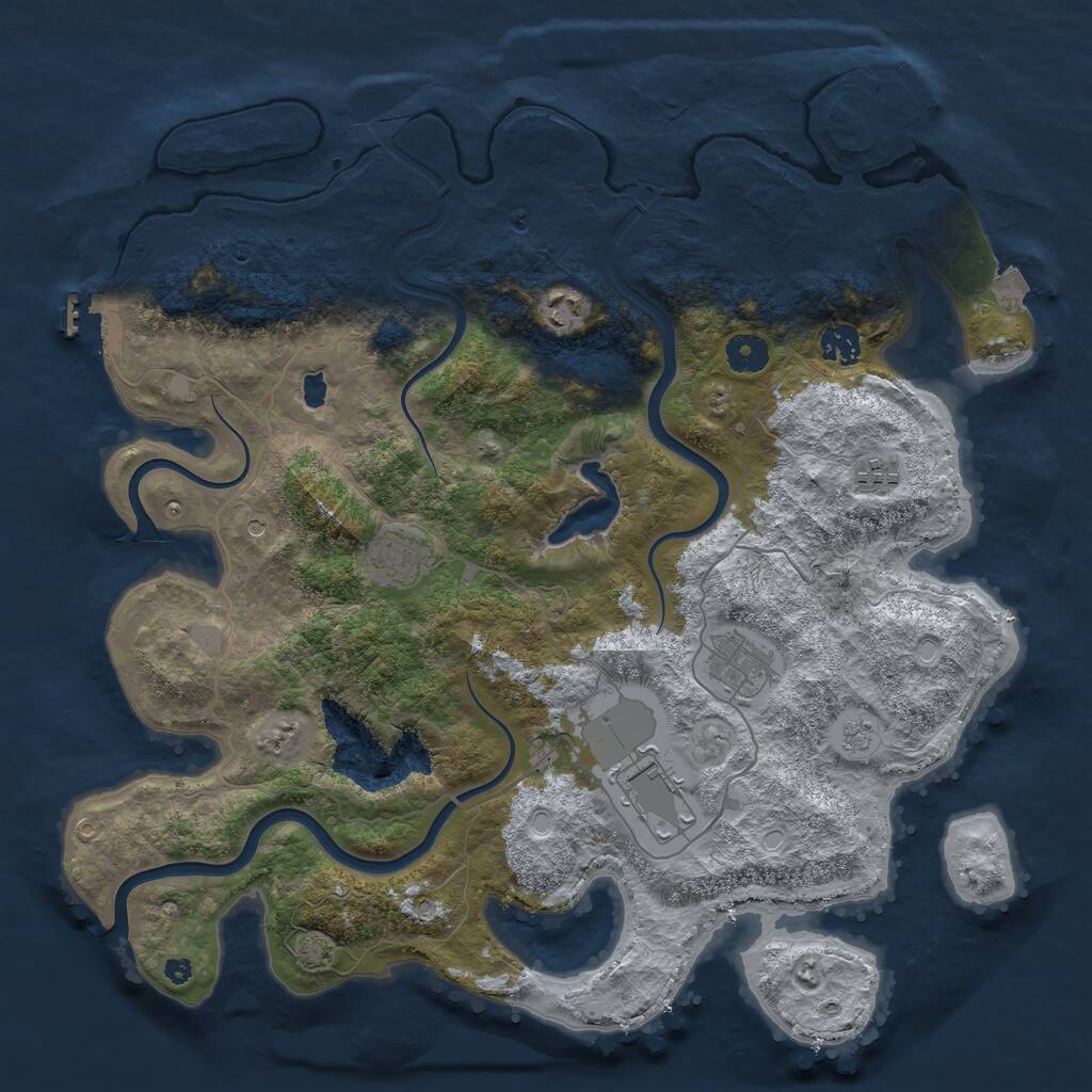 Rust Map: Procedural Map, Size: 4000, Seed: 168832642, 12 Monuments