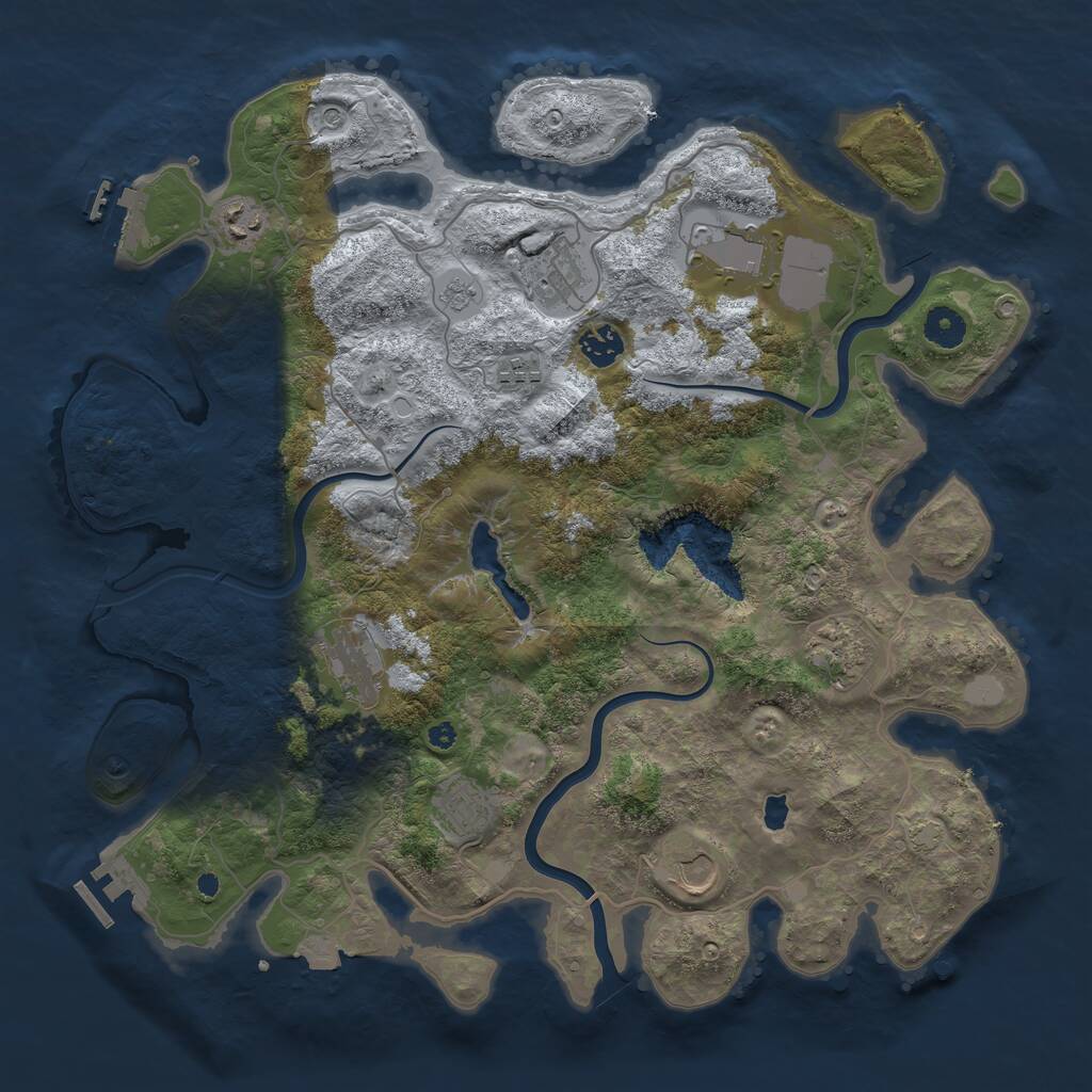 Rust Map: Procedural Map, Size: 4000, Seed: 1917518941, 15 Monuments