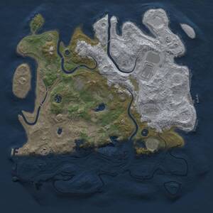 Thumbnail Rust Map: Procedural Map, Size: 4250, Seed: 1967993905, 12 Monuments