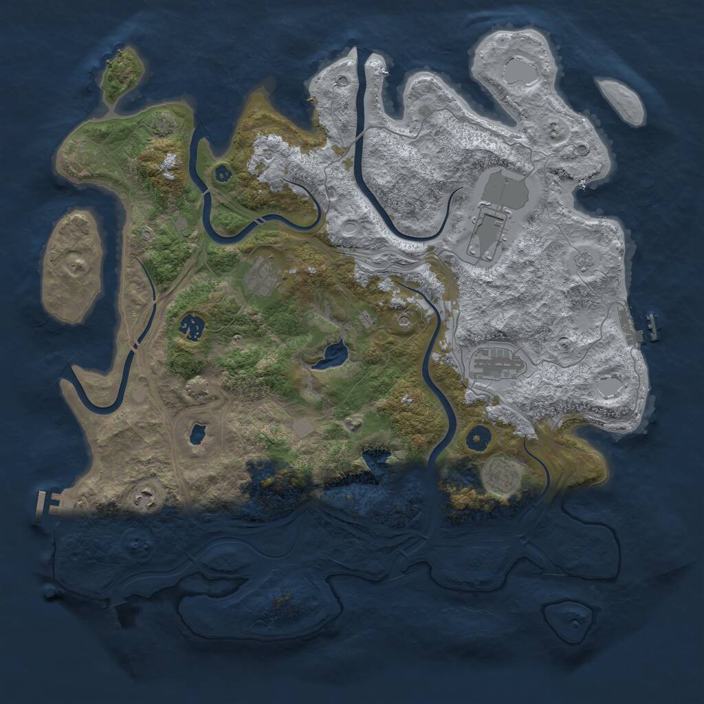 Rust Map: Procedural Map, Size: 4250, Seed: 1967993905, 12 Monuments
