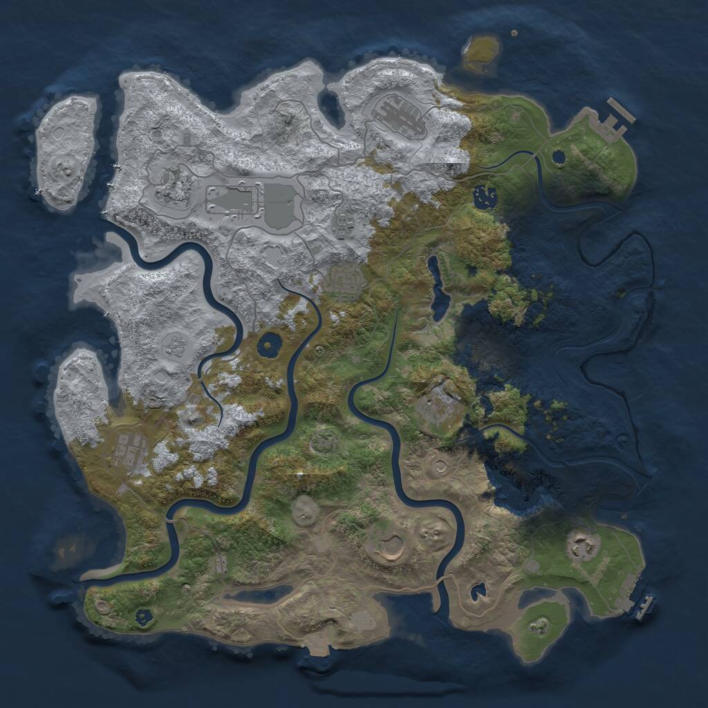 Rust Map: Procedural Map, Size: 4192, Seed: 225760, 16 Monuments