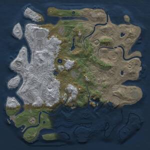 Thumbnail Rust Map: Procedural Map, Size: 4500, Seed: 5012025, 16 Monuments