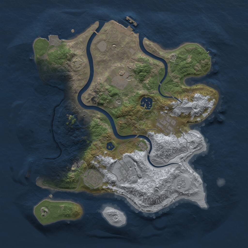 Rust Map: Procedural Map, Size: 3000, Seed: 1745916463, 12 Monuments