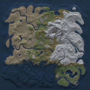 Thumbnail Rust Map: Procedural Map, Size: 5000, Seed: 1866023240, 15 Monuments