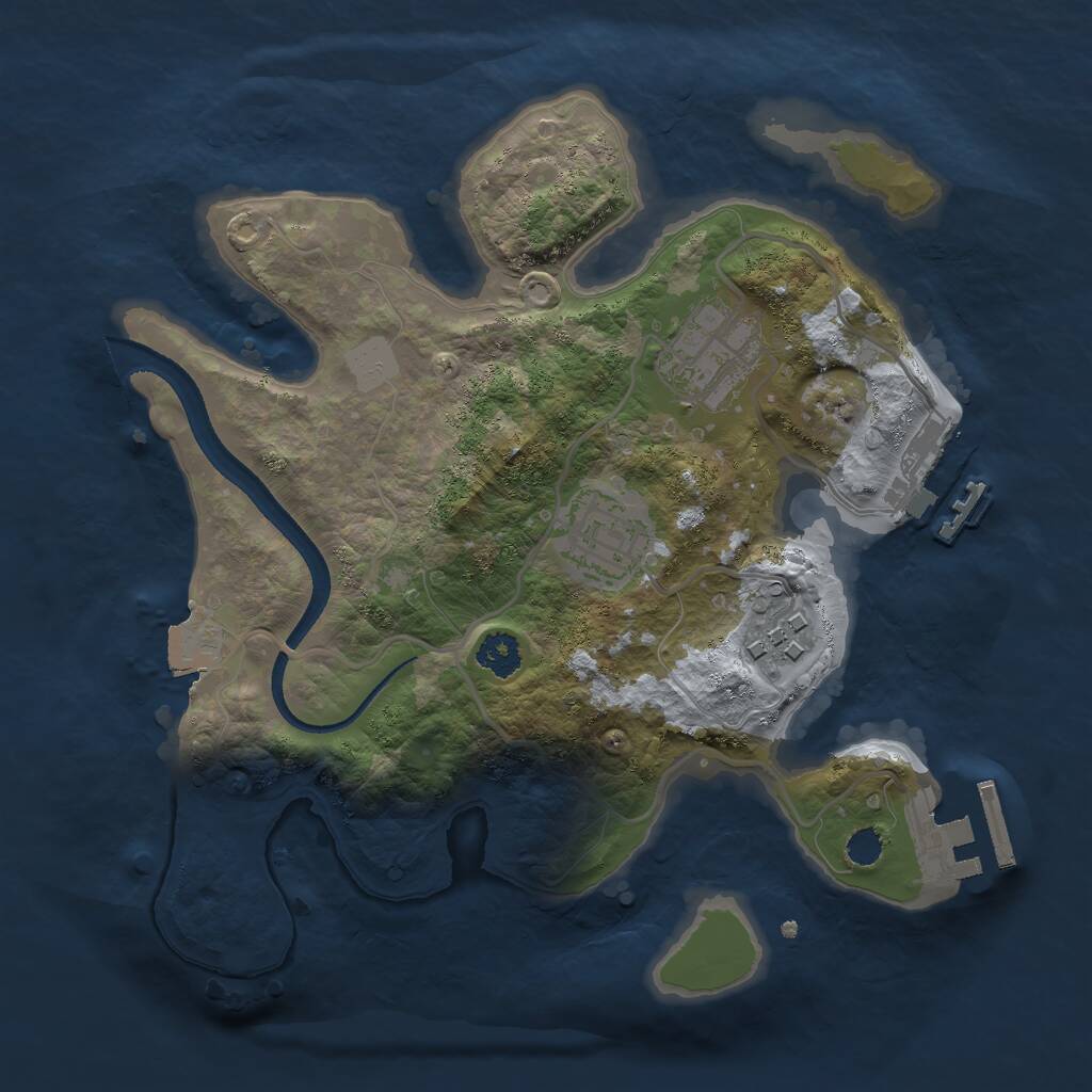 Rust Map: Procedural Map, Size: 2500, Seed: 121224, 6 Monuments