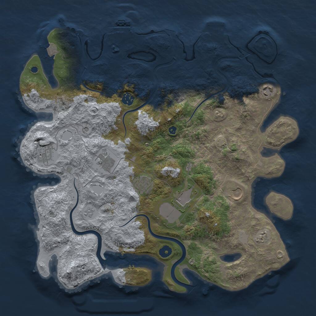 Rust Map: Procedural Map, Size: 3900, Seed: 37559948, 14 Monuments