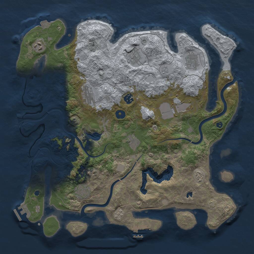 Rust Map: Procedural Map, Size: 4000, Seed: 1339251217, 15 Monuments