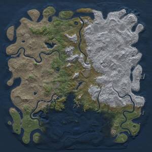 Thumbnail Rust Map: Procedural Map, Size: 6000, Seed: 1949338786, 17 Monuments