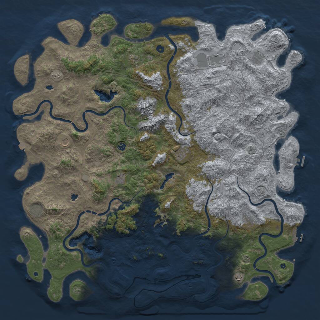 Rust Map: Procedural Map, Size: 6000, Seed: 1949338786, 17 Monuments