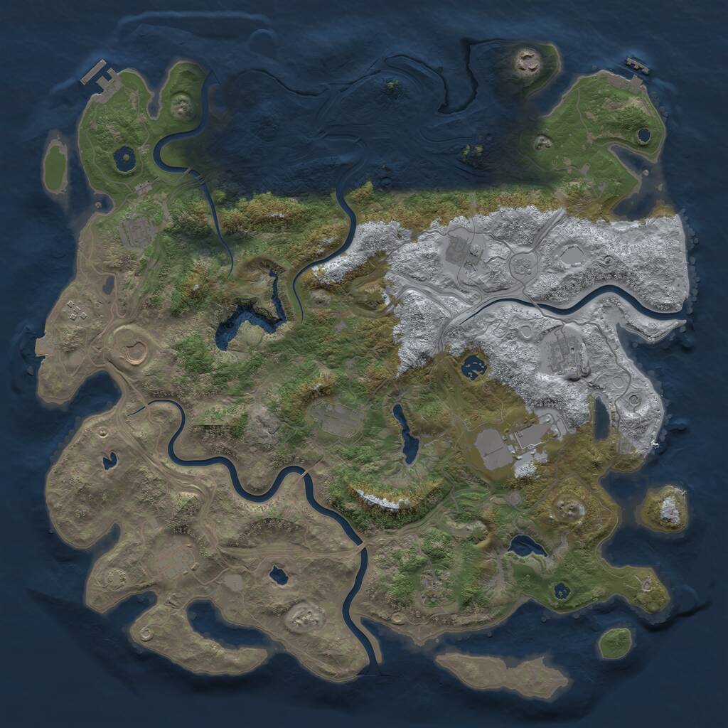 Rust Map: Procedural Map, Size: 4650, Seed: 132954688, 17 Monuments