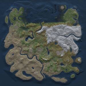 Thumbnail Rust Map: Procedural Map, Size: 4650, Seed: 132954688, 17 Monuments