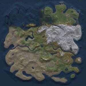 Thumbnail Rust Map: Procedural Map, Size: 4650, Seed: 132954688, 17 Monuments