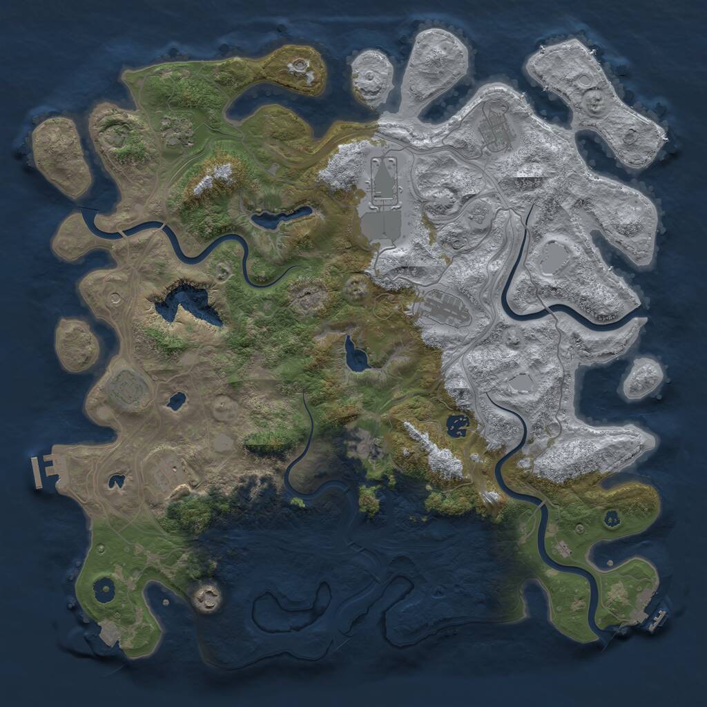 Rust Map: Procedural Map, Size: 4500, Seed: 1542984942, 16 Monuments