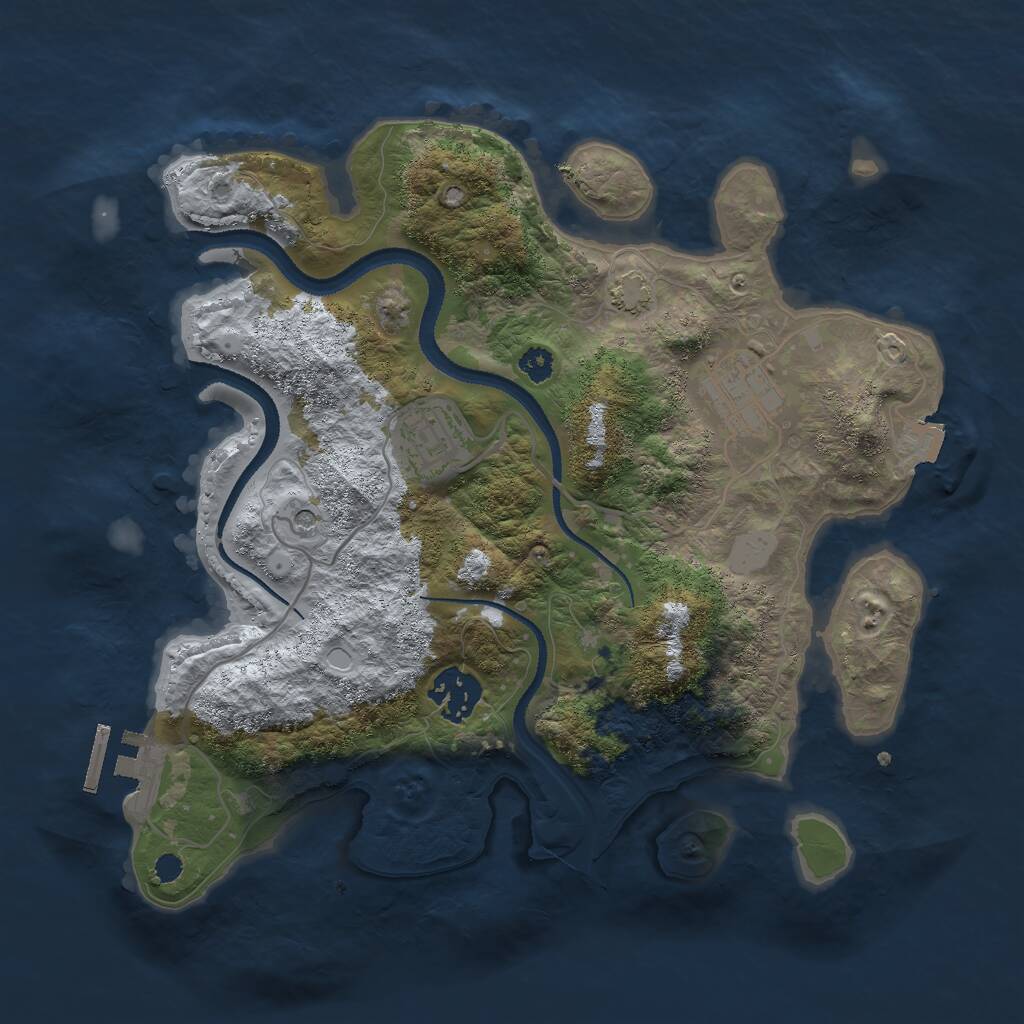 Rust Map: Procedural Map, Size: 3000, Seed: 24819, 7 Monuments