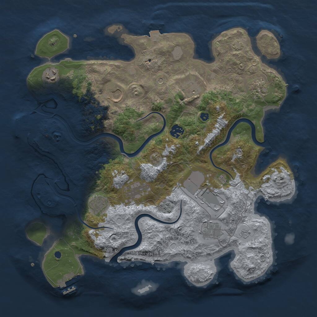 Rust Map: Procedural Map, Size: 3700, Seed: 1234692345, 16 Monuments