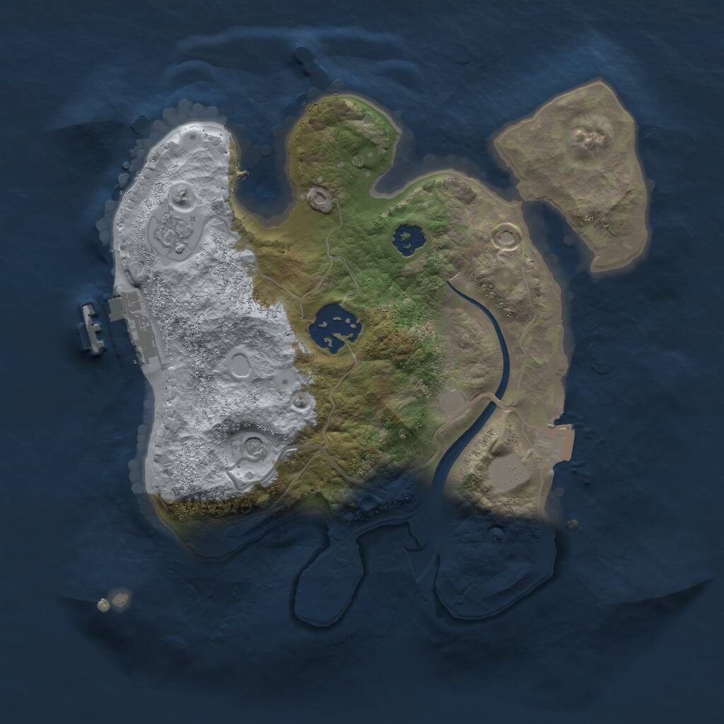 Rust Map: Procedural Map, Size: 2300, Seed: 401490157, 5 Monuments