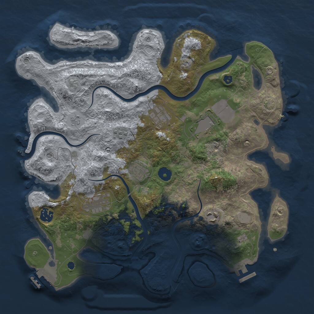 Rust Map: Procedural Map, Size: 3500, Seed: 146830033, 13 Monuments